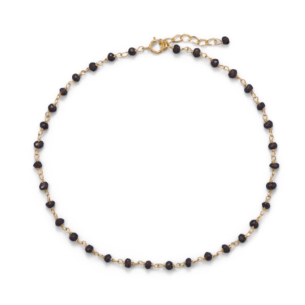 ✨Midnight Sparkle! 14 Kt Gold Plated Spinel Anklet